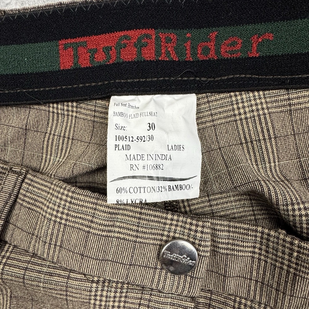 Tuff Rider Bamboo Plaid Full Seat Breeches Size 30 Equestrian Riding Pants EUC - Picture 4 of 7